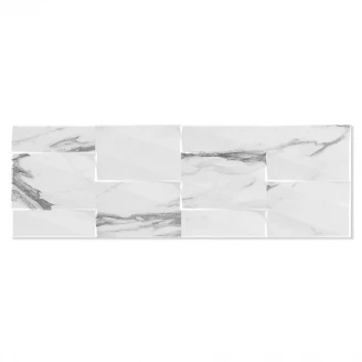 Marmor Kakel Motif Extra Vit Blank-Relief 25x75 cm